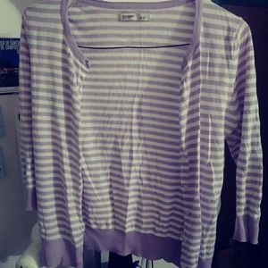 2/$15⭐ Light purple/Lavender striped Cardigan